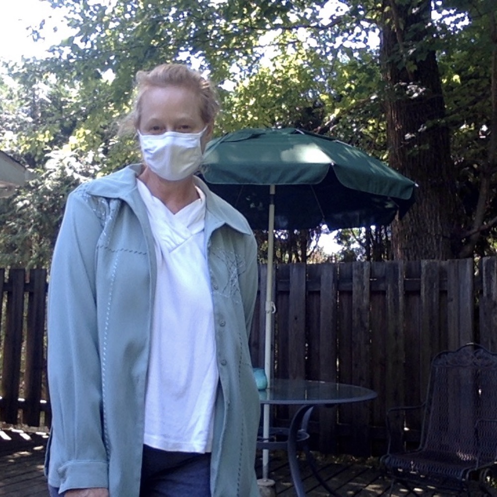 Vintage light blue church jacket.